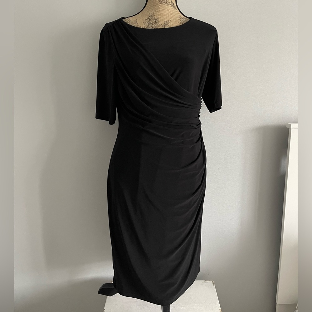 Elegant Black Draped Dress